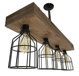 reclaimed wood light fixture