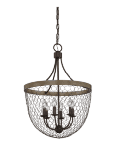 chicken wire farmhouse light pendant