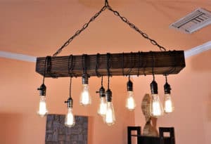 reclaimed wood farmhouse light chandelier 