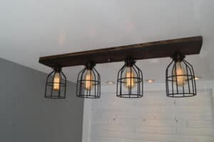 wood industrial light fixture