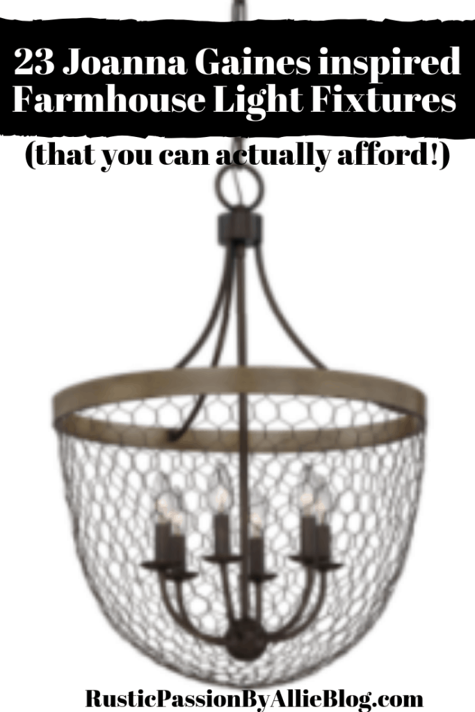 chicken wire light pendant with text overlay - 23 Joanna Gaines inspired farmhouse light fixtures that you can actually afford.