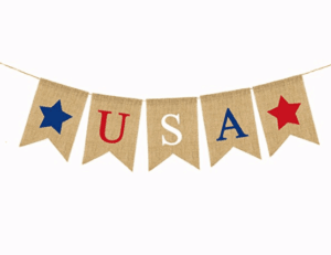 USA Banner Patriotic Banner Burlap Banner