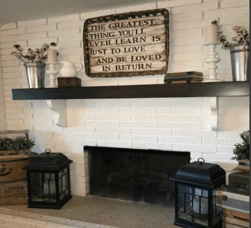 Affordable and Quick White Brick Modern Farmhouse Fireplace Makeover