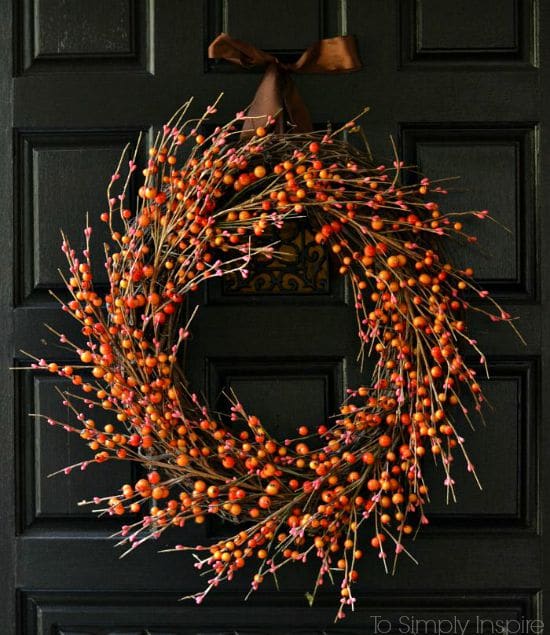 orange diy wreath fall wreath fall home decor