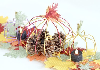 diy wire pumpkins diy fall centerpiece