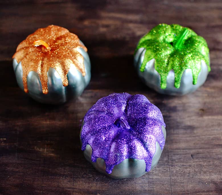 diy pumpkin decor glitter pumpkin