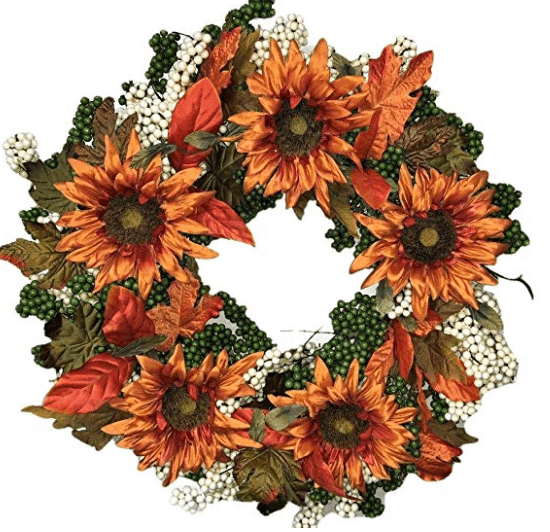 pumpkin wreath fall wreath fall leaves decor autumn home decor fall home sunflower wreath orange fall wreath