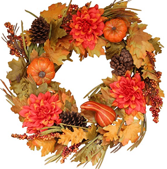 pumpkin wreath fall wreath fall leaves decor autumn home decor fall home