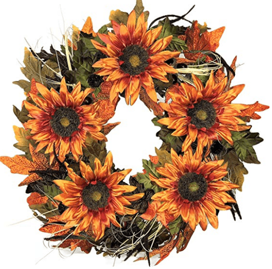 pumpkin wreath fall wreath fall leaves decor autumn home decor fall home sunflower wreath orange fall wreath