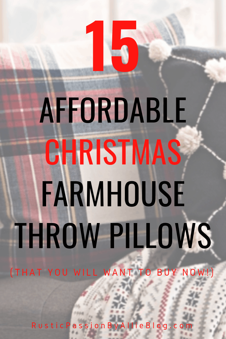 Farmhouse Throw Pillow - Christmas Throw Pillow - Red Throw Pillow - Farmhouse Christmas Pillows