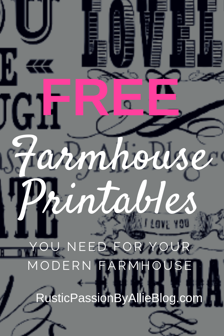 Farmhouse Home Decor - Free Printable - Free Farmhouse Printable - Farmhouse Printable - DIY Home Decor - DIY Farmhouse Decor