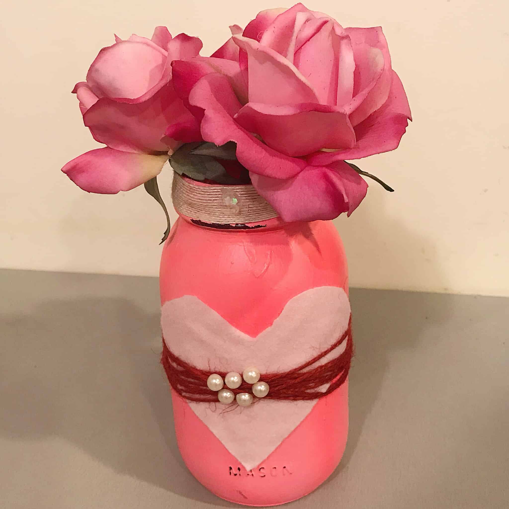 DIY Valentine's Day Mason Jar Centerpiece