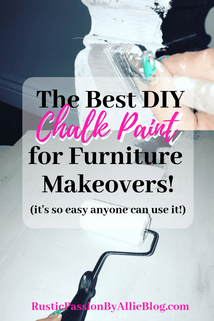 This is the best DIY chalkpaint recipe out there. It is perfect for furniture makeovers, and will make it easy enough that no sanding is involved. How to paint furniture with Chalkpaint the easy way. DIY Chalkpaint and painting it the easiest way possible.