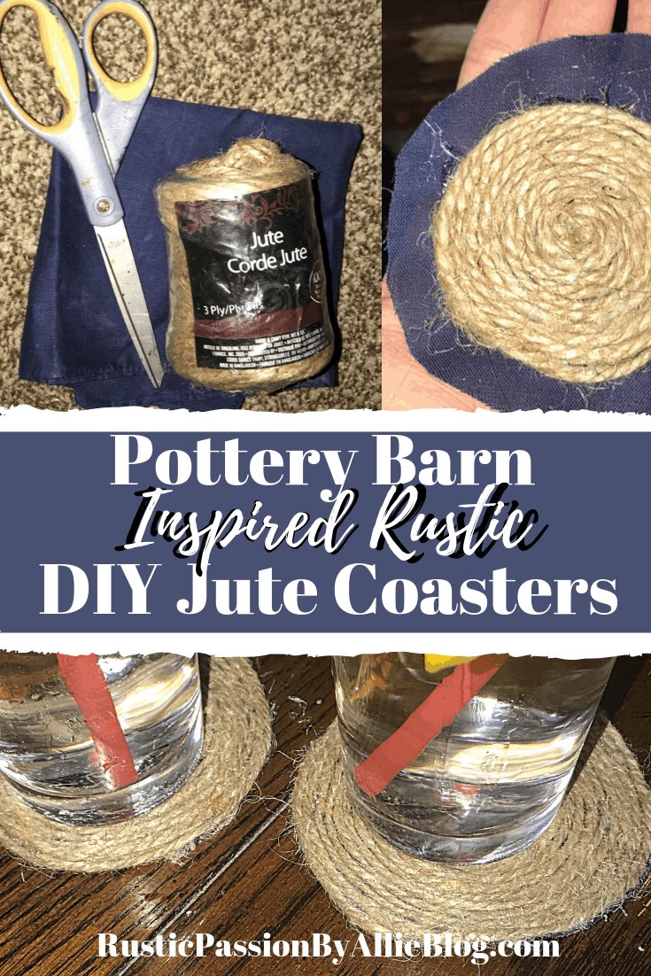 These adorable Pottery Barn inspired jute DIY coasters are so fun. They add the perfect touch of Rustic and Farmhouse design. You be able to make cute coasters for cheap.