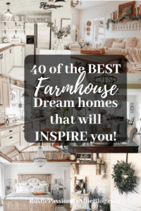 6 white farmhouse homes with text overlay - 40 of the best farmhouse dream homes that will inspire you