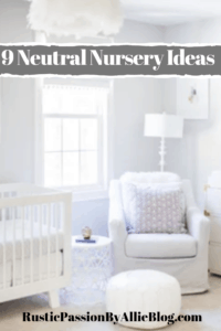 white nursery with white rocker and white crib text overlay - 9 neutral nursery ideas