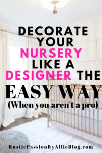 white neutral nursery with text overlay - decorate your nursery like a designer the easy way when you aren't a pro