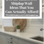 DIY white shiplap wall in laundry room with text overlay - 9 of the easiest diy shiplap wall ideas that you can actually afford