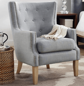 gray tuft accent chair