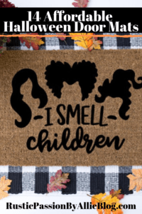 i smell children hocus pocus fall door mat with text overlay - 14 affordable halloween door mats