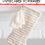 white knitted rustic christmas stockings