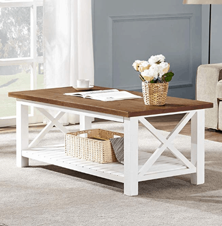 farmhouse coffee table white