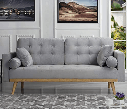 farmhouse couch - neutral living room furniture