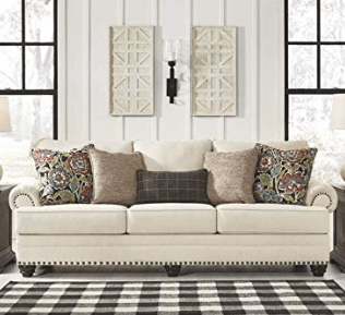 farmhouse couch - neutral living room furniture
